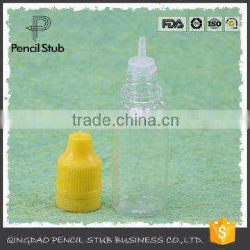 e juice 15ml bottle clear PET long tip child proof tamper cap ISO certificate