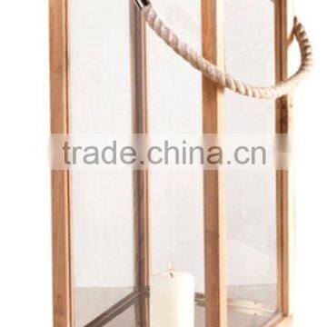 TEAK wooden candle holder / wooden lantern with glass / manufacture of stylish wooden lantern candle holder