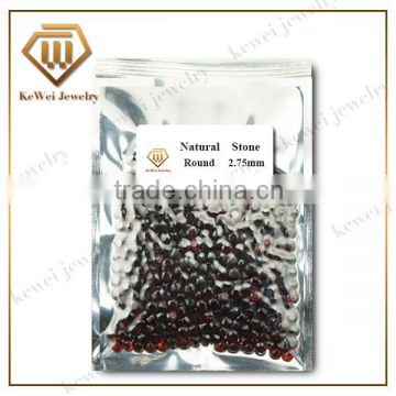 Popular round shape 2.75mm garnet stone for sale