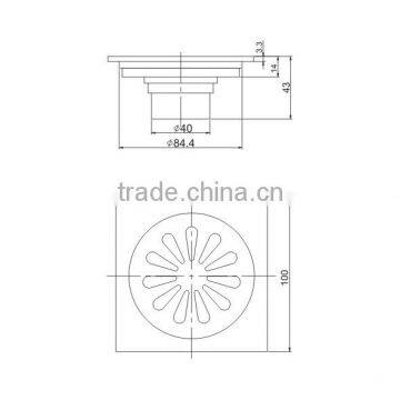 New Style Chrome Plated Lavatory Shower Floor Drain Square Sink Gate(J8007-C) photo-2