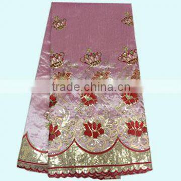 wholesale pink african geroge lace fabric for wedding dresses GP0007