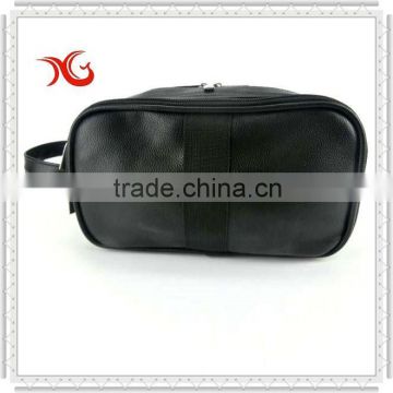 Black PU cosmetic bag for men