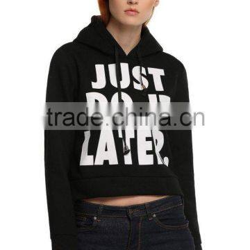 Hotsale Sportswear Oem Service Blank Plain Dyed Women With Hood Fleece Crop Womens Hoodies photo-2