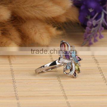 Stock Classical 925 Sterling Silver Promotional Ring With Mix Natural Stone photo-6