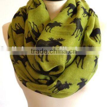 Hot Selling 2015 New Antelope Pattern Print Fashionable Lady Scarf