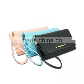 2016 New Style Fashionable cheap Luxury genuine leather women wallet lady clutch bag