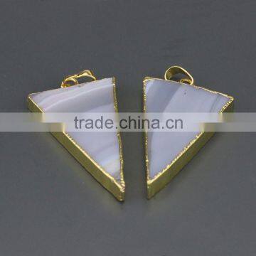 JF6760 New style natural agate stone colour triangle pendant