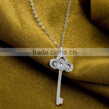 alibaba china 925 italy silver key chain necklace for female