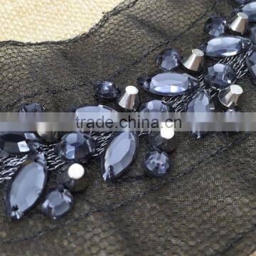 New Arrival Handmade Embroidery Beaded Neckline for Garments HY003 photo-4