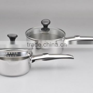 Pouring hole Lid 18/8 Stainless Steel Saucepan with Induction Bottom for Wholesale/Retailer