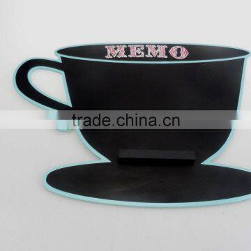 creative hang cup style wood blackboard /MDF blackboard