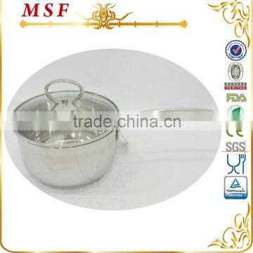 Sauce pan mirror polished interior and exterior stainless steel pot pan