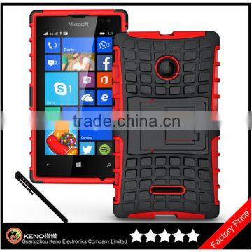 Keno Hybrid Heavy Duty Bumper Rubber Case For Microsoft Nokia Lumia 435 Case with Stand