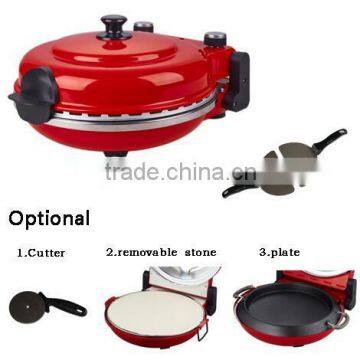 Time and temperature adjustable electric oven stone pizza maker machine