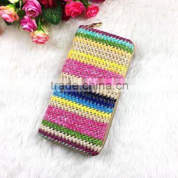 High Quality New Fashion Long Women Multicolor Cotton Frabric Wallet