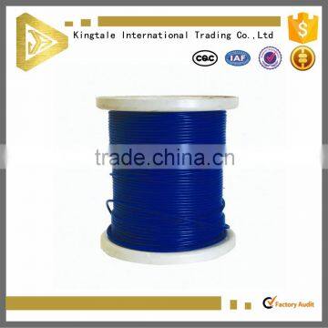 Transparent blue PVC coated steel wire rope