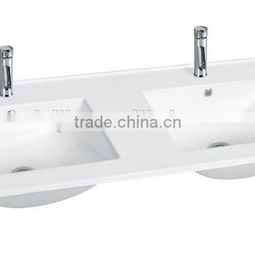 Bathroom vanity top double basin/ceramic above counter wash basin(BSJ-9120EE)