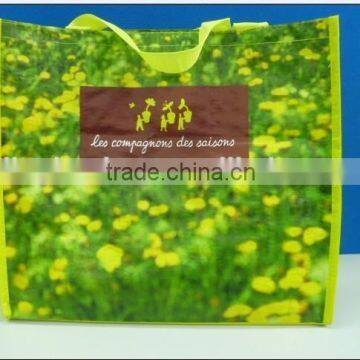 glossy laminated PP woven tote bag wholesale