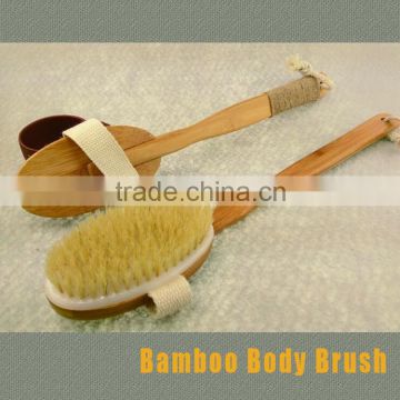 OEM Natural Bristle Long Handle Bath Brush,Bamboo Detachable Handle Bath Body Brush                        
                                                Quality Choice