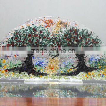 MX100117 Tiffany Glass Plate For Home Decoration