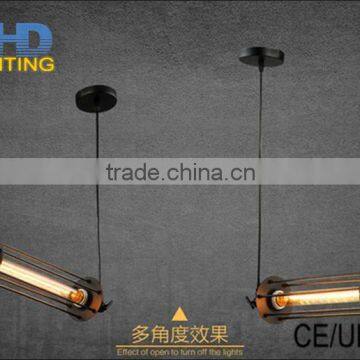 Vintage Rustic Metal Lampshade Edison Pendant Lamp Lights Retro Lustre Long Cage Shade Hanging Lampe Fixture Industrial Lighting