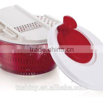 2 in 1Multipurpose Plastic Salad Spinner with multi grater Plastic Salad maker with mandoline slicer
