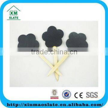 [factory direct] 15x6cm Cut Edge Set Of 4 Hanging Flower Shape Slate Plant Label Item ZWBQ-1506IG1A-1