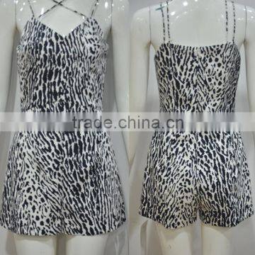 Hot 2016 summer leopard print jumpsuit