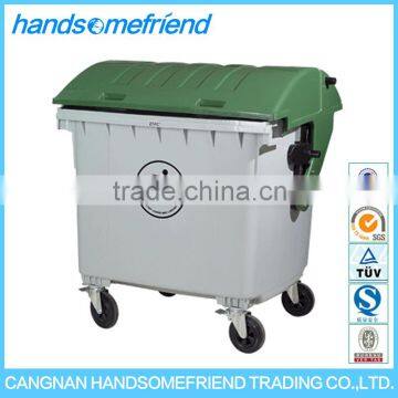 1100 Liters Outdoor Mobile Trash Can,large Plastic Dustbin,garbage Container photo-2
