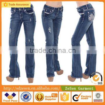 Sexy Lady Flare Bottom Bootcut Jeans Factory Cotton New Style Jeans Pent Women