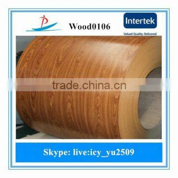 WOOD0106/Prepainted galvanized Steel Coil (PPGI/PPGL) /wood grain ppgi/ Color Coated Galvanzied Steel/ SGCC/CGCC/DX51D/S250