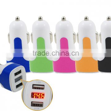 Faste Charging Dual Car Charger For iPhone Samsung with LCD Display