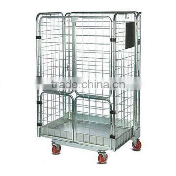 Cargo and storage equipment collapsible wire mesh roll pallet box