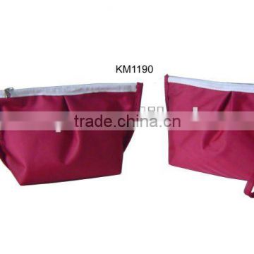 new designed pu and nylon cosmetic bags wrist