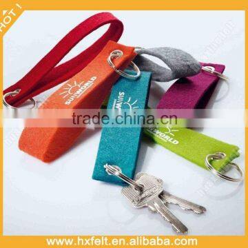 Hot! Manufacture customized felt key chain with logo printed for promotion gift