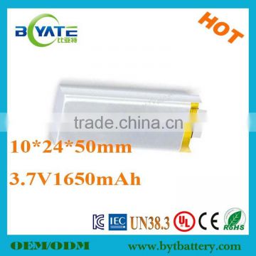 Top Sell 102450 3.7v 1650mah Lipo battery Cell Manufacturer Price