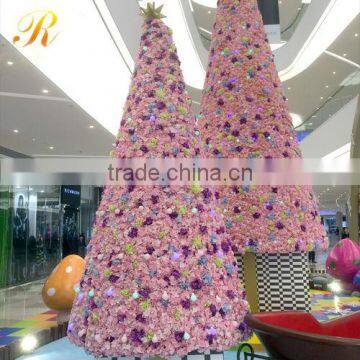 2015 Beautiful garland artificial tree led christmas tree garden decoration