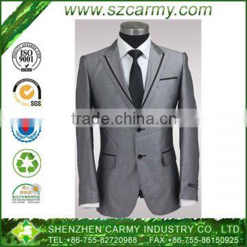 Silver Gray Two Button Non-ironing Business Man Suit