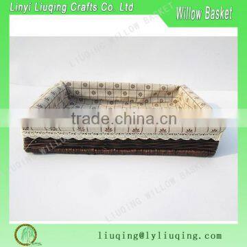 Handled willow fruit storage baskets Wholesale with lining