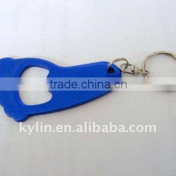 foot shape beer bottle opener with keychain