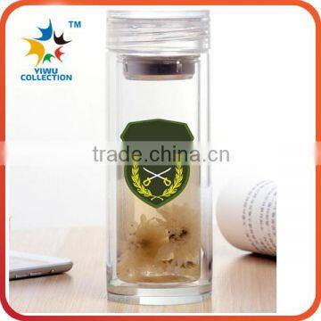 400ml Double Wall Glass Tea Infuser Water Bottle