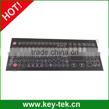 IP65 washable industrial anti microbial membrane keyboard with touchpad