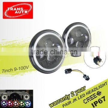 7 Inch Round Halo Angel Eyes LED Jeep Headlight for Jeep CJ/TJ/JK