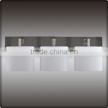 UL CUL Listed Brushed Nickel 3-Lights Wall Lamp For Hotel With White Glass Shades W20197