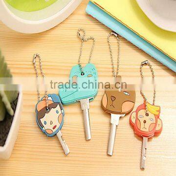 Cartoon silicone key chain set soft glue key ring customized design key holder