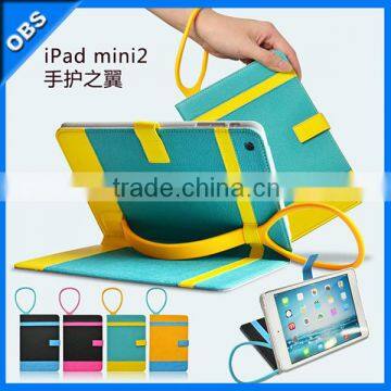 portable pu leather case for ipad mini with stand dormant function