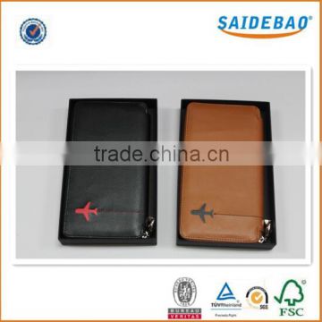 New arrive custom design promotion pu/genuine passport holder, passort holder with elegant decorate and zipper