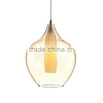 2014 New Design Single Lamp Pendant Amber Round Drop with Frosted Inner Glass MD9004-1-AM