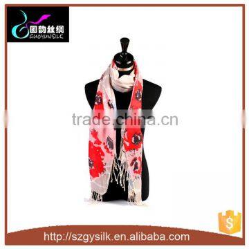 best christmas present flower pattern pure wool scarf