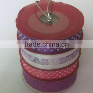 Christmas Gifts Wrapping Woven Fabric Printing Grosgrain Satin Ribbon